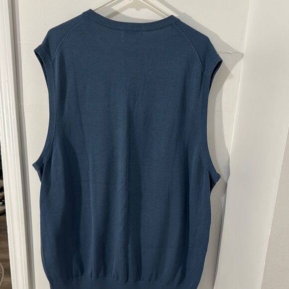 Lands End Blue V-Neck Vest - Picture 2 of 8